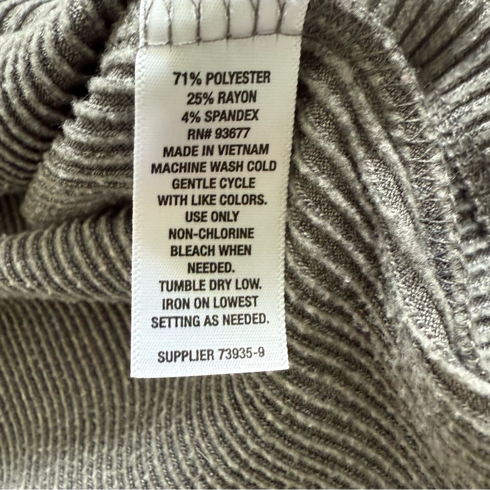 a.n.a Ribbed Square Neck Puff Sleeve Long Sleeve Top-Grey Women’s Size Large EUC - Picture 7 of 9